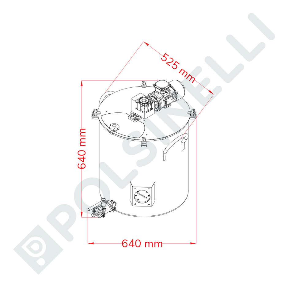 Olla motorizada 75 L de acero inoxidable con CLAMP  